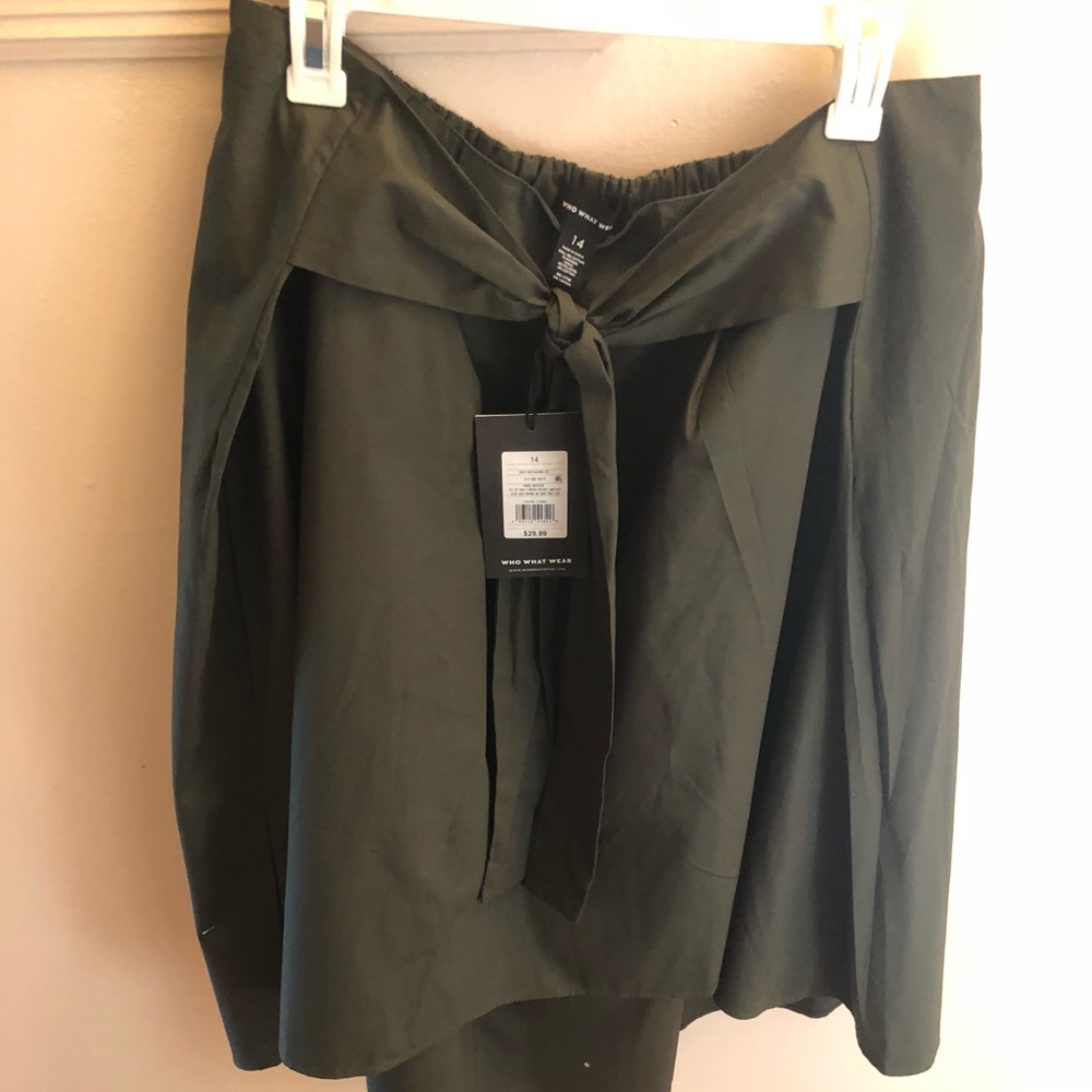 Dark olive green Midi skirt
